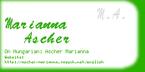 marianna ascher business card